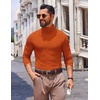 image:imageCOOFANDY Mens Slim Fit Turtleneck Sweater Long Sleeve Ribbed Turtle Neck Casual Lightweight Basic Pullover SweatersBrown