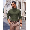 image:imageCOOFANDY Mens Slim Fit Turtleneck Sweater Long Sleeve Ribbed Turtle Neck Casual Lightweight Basic Pullover SweatersDark Army Green