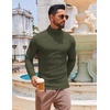 image:imageCOOFANDY Mens Slim Fit Turtleneck Sweater Long Sleeve Ribbed Turtle Neck Casual Lightweight Basic Pullover SweatersDark Army Green