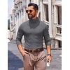 image:imageCOOFANDY Mens Slim Fit Turtleneck Sweater Long Sleeve Ribbed Turtle Neck Casual Lightweight Basic Pullover SweatersDark Gray