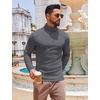 image:imageCOOFANDY Mens Slim Fit Turtleneck Sweater Long Sleeve Ribbed Turtle Neck Casual Lightweight Basic Pullover SweatersDark Gray