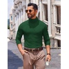 image:imageCOOFANDY Mens Slim Fit Turtleneck Sweater Long Sleeve Ribbed Turtle Neck Casual Lightweight Basic Pullover SweatersDark Green