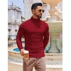 image:imageCOOFANDY Mens Slim Fit Turtleneck Sweater Long Sleeve Ribbed Turtle Neck Casual Lightweight Basic Pullover SweatersDark Red