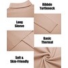 image:imageCOOFANDY Mens Slim Fit Turtleneck Sweater Long Sleeve Ribbed Turtle Neck Casual Lightweight Basic Pullover SweatersLight Brown