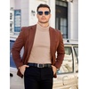 image:imageCOOFANDY Mens Slim Fit Turtleneck Sweater Long Sleeve Ribbed Turtle Neck Casual Lightweight Basic Pullover SweatersLight Brown