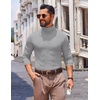 image:imageCOOFANDY Mens Slim Fit Turtleneck Sweater Long Sleeve Ribbed Turtle Neck Casual Lightweight Basic Pullover SweatersLight Gray