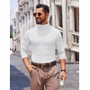 image:imageCOOFANDY Mens Slim Fit Turtleneck Sweater Long Sleeve Ribbed Turtle Neck Casual Lightweight Basic Pullover SweatersWhite