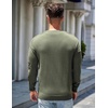 image:imageCOOFANDY Mens Sweater Crewneck Pullover Long Sleeve Lightweight Sweater Plain Knit Silm FitArmy Green