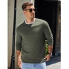 image:imageCOOFANDY Mens Sweater Crewneck Pullover Long Sleeve Lightweight Sweater Plain Knit Silm FitArmy Green