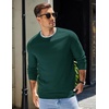 image:imageCOOFANDY Mens Sweater Crewneck Pullover Long Sleeve Lightweight Sweater Plain Knit Silm FitBright Green