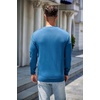 image:imageCOOFANDY Mens Sweater Crewneck Pullover Long Sleeve Lightweight Sweater Plain Knit Silm FitDark Blue