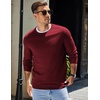 image:imageCOOFANDY Mens Sweater Crewneck Pullover Long Sleeve Lightweight Sweater Plain Knit Silm FitDark Red