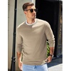 image:imageCOOFANDY Mens Sweater Crewneck Pullover Long Sleeve Lightweight Sweater Plain Knit Silm FitKhaki
