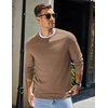 image:imageCOOFANDY Mens Sweater Crewneck Pullover Long Sleeve Lightweight Sweater Plain Knit Silm FitLight Brown