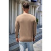 image:imageCOOFANDY Mens Sweater Crewneck Pullover Long Sleeve Lightweight Sweater Plain Knit Silm FitLight Brown