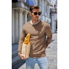 image:imageCOOFANDY Mens Sweater Crewneck Pullover Long Sleeve Lightweight Sweater Plain Knit Silm FitLight Brown