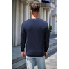 image:imageCOOFANDY Mens Sweater Crewneck Pullover Long Sleeve Lightweight Sweater Plain Knit Silm FitNavy Blue