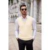 image:imageCOOFANDY Mens Sweater Vest Cable Knitted V Neck Slim Fit Sleeveless Pullover SweaterBeige