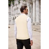 image:imageCOOFANDY Mens Sweater Vest Cable Knitted V Neck Slim Fit Sleeveless Pullover SweaterBeige