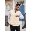 image:imageCOOFANDY Mens Sweater Vest Cable Knitted V Neck Slim Fit Sleeveless Pullover SweaterBeige
