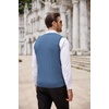 image:imageCOOFANDY Mens Sweater Vest Cable Knitted V Neck Slim Fit Sleeveless Pullover SweaterBlue