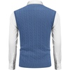 image:imageCOOFANDY Mens Sweater Vest Cable Knitted V Neck Slim Fit Sleeveless Pullover SweaterBlue