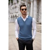 image:imageCOOFANDY Mens Sweater Vest Cable Knitted V Neck Slim Fit Sleeveless Pullover SweaterBlue