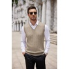 image:imageCOOFANDY Mens Sweater Vest Cable Knitted V Neck Slim Fit Sleeveless Pullover SweaterBrown