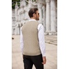 image:imageCOOFANDY Mens Sweater Vest Cable Knitted V Neck Slim Fit Sleeveless Pullover SweaterBrown