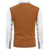 image:imageCOOFANDY Mens Sweater Vest Cable Knitted V Neck Slim Fit Sleeveless Pullover SweaterCaramel