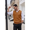 image:imageCOOFANDY Mens Sweater Vest Cable Knitted V Neck Slim Fit Sleeveless Pullover SweaterCaramel