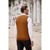 image:imageCOOFANDY Mens Sweater Vest Cable Knitted V Neck Slim Fit Sleeveless Pullover SweaterCaramel