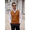 image:imageCOOFANDY Mens Sweater Vest Cable Knitted V Neck Slim Fit Sleeveless Pullover SweaterCaramel