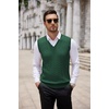 image:imageCOOFANDY Mens Sweater Vest Cable Knitted V Neck Slim Fit Sleeveless Pullover SweaterGreen
