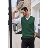 image:imageCOOFANDY Mens Sweater Vest Cable Knitted V Neck Slim Fit Sleeveless Pullover SweaterGreen