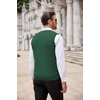 image:imageCOOFANDY Mens Sweater Vest Cable Knitted V Neck Slim Fit Sleeveless Pullover SweaterGreen