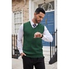 image:imageCOOFANDY Mens Sweater Vest Cable Knitted V Neck Slim Fit Sleeveless Pullover SweaterGreen