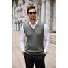 image:imageCOOFANDY Mens Sweater Vest Cable Knitted V Neck Slim Fit Sleeveless Pullover SweaterGrey