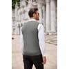 image:imageCOOFANDY Mens Sweater Vest Cable Knitted V Neck Slim Fit Sleeveless Pullover SweaterGrey