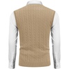 image:imageCOOFANDY Mens Sweater Vest Cable Knitted V Neck Slim Fit Sleeveless Pullover SweaterKhaki
