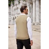 image:imageCOOFANDY Mens Sweater Vest Cable Knitted V Neck Slim Fit Sleeveless Pullover SweaterKhaki