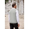 image:imageCOOFANDY Mens Sweater Vest Cable Knitted V Neck Slim Fit Sleeveless Pullover SweaterLight Grey