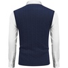 image:imageCOOFANDY Mens Sweater Vest Cable Knitted V Neck Slim Fit Sleeveless Pullover SweaterNavy Blue