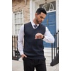 image:imageCOOFANDY Mens Sweater Vest Cable Knitted V Neck Slim Fit Sleeveless Pullover SweaterNavy Blue