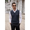 image:imageCOOFANDY Mens Sweater Vest Cable Knitted V Neck Slim Fit Sleeveless Pullover SweaterNavy Blue