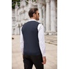 image:imageCOOFANDY Mens Sweater Vest Cable Knitted V Neck Slim Fit Sleeveless Pullover SweaterNavy Blue