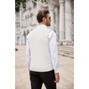 image:imageCOOFANDY Mens Sweater Vest Cable Knitted V Neck Slim Fit Sleeveless Pullover SweaterWhite