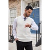 image:imageCOOFANDY Mens Sweater Vest Cable Knitted V Neck Slim Fit Sleeveless Pullover SweaterWhite