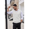 image:imageCOOFANDY Mens Sweater Vest Cable Knitted V Neck Slim Fit Sleeveless Pullover SweaterWhite