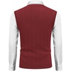 image:imageCOOFANDY Mens Sweater Vest Cable Knitted V Neck Slim Fit Sleeveless Pullover SweaterWine Red